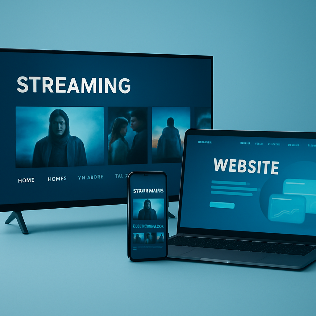 Digitale Dienste von Starnet24: TV-Streaming, Smartphone und Webseiten-Design auf Bildschirmen